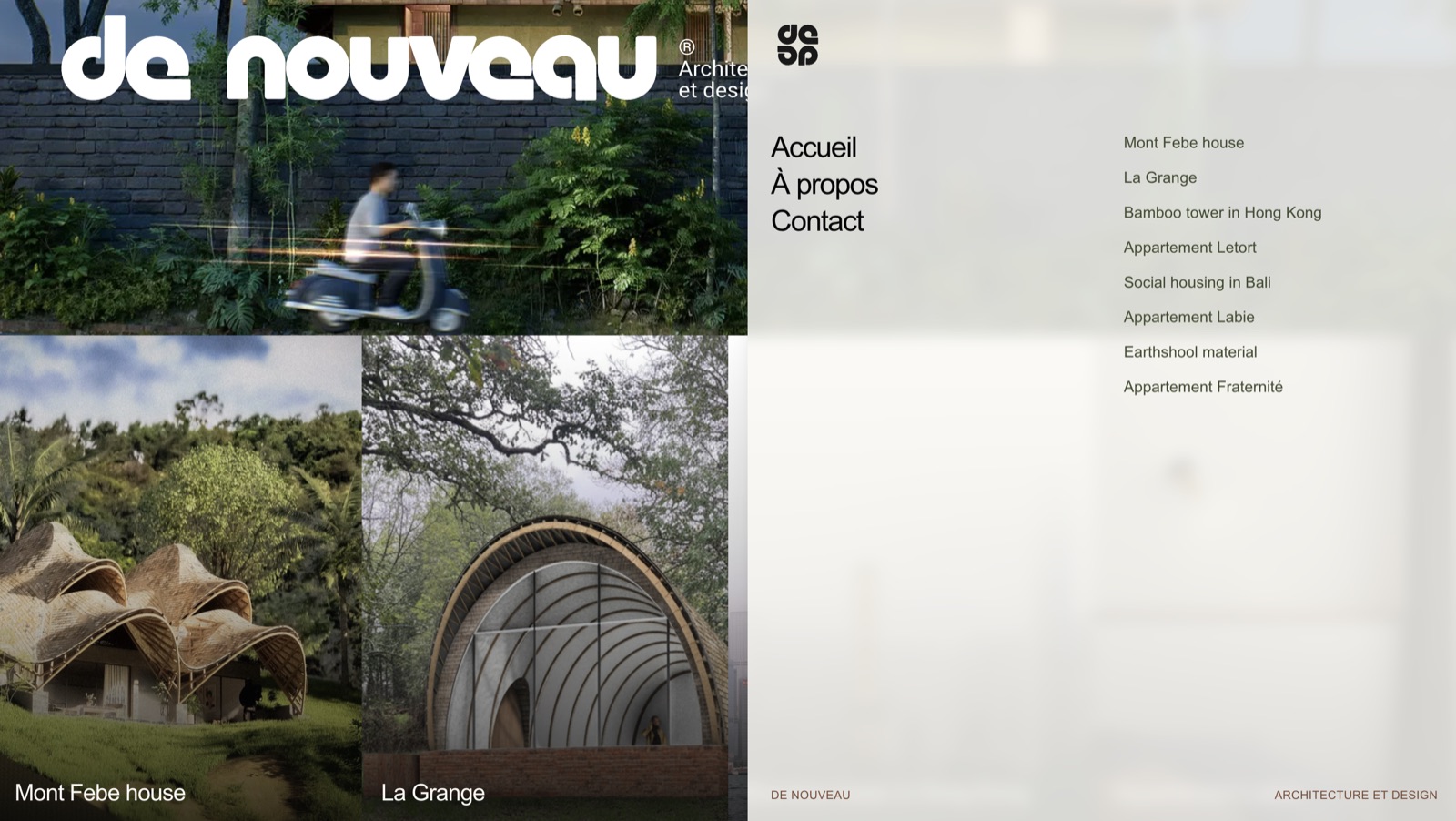 Menu de navigation ouvert